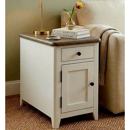 P2728-32 : Tủ Góc , Tủ Trang Trí - Màu Trắng + Nâu